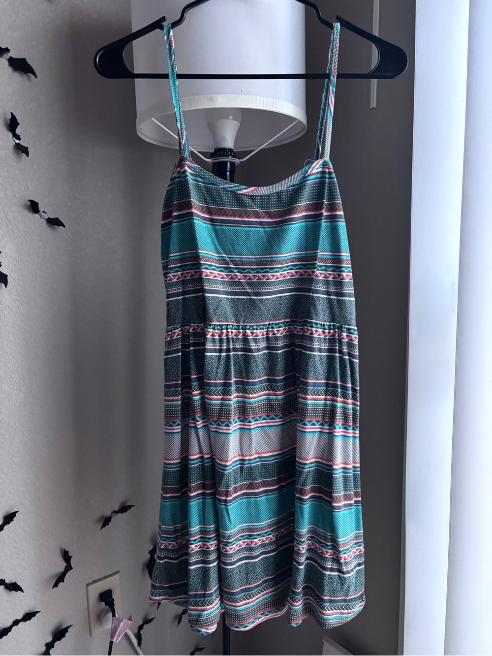 O’Neil Striped Summer Sundress in Teal - Size Medium